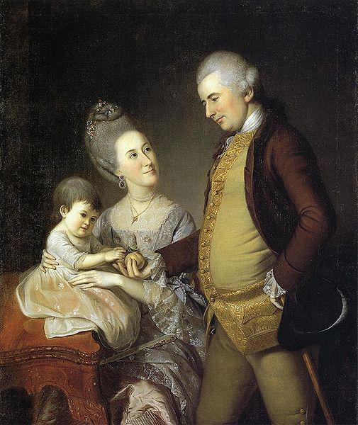 Charles Willson Peale Portrait of John and Elizabeth Lloyd Cadwalader and their Daughter Anne oil painting image